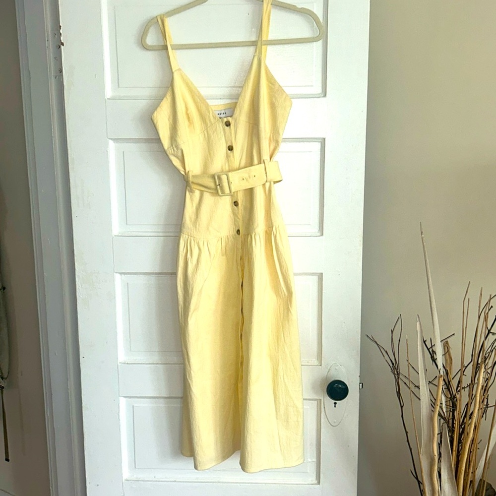 Reiss Yellow belted dress size 4